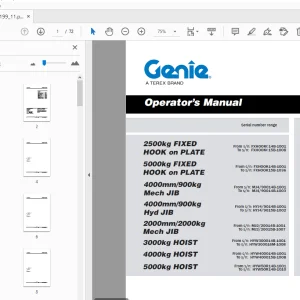 Genie 2500kg FIXED HOOK on PLATE Operator’s Manual 57.0303.5199_11 - PDF