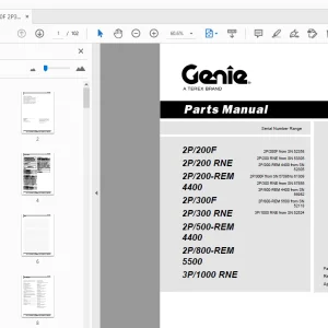 Genie 2P300F 2P300 RNE 2P500-REM 4400 2P300F Parts Manual 645036 - PDF