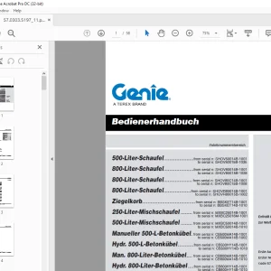 Genie 500-Liter-Schaufel 800-Liter-Schaufel Bedienerhandbuch - PDF DOWNLOAD