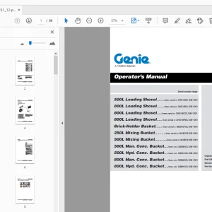 Genie 500L Loading Shovel Operator’s Manual 57.0303.5251_12 - PDF