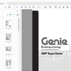 Genie AWP Super Series Bruksanvisning med underhållsinformation - PDF