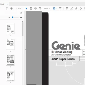 Genie AWP Super Series Bruksanvisning med underhållsinformation - PDF