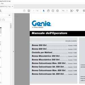 Genie Benna 500 litri Benna 800 litri Manuale dell'Operatore