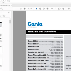 Genie Benna 500 e 800 litri Manuale Operatore PDF