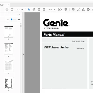 Genie CWP Super Series Parts Manual 40459 - PDF DOWNLOAD