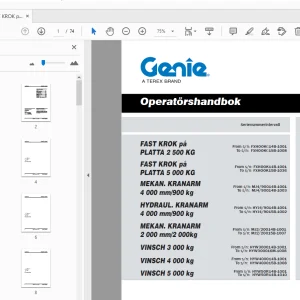 Genie FAST KROK på PLATTA 2500 KG Operatörshandbok 57.0303.5217_11 - PDF