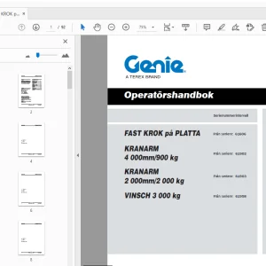 Genie FAST KROK på PLATTA Operatörshandbok 57.0303.5169_11 - PDF