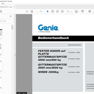 Genie FESTER HAKEN auf PLATTE Bedienerhandbuch PDF