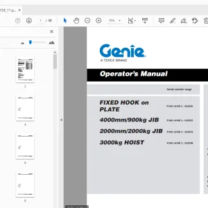 Genie FIXED HOOK on PLATE 4000mm/900kg JIB Operator’s Manual 57.0303.5159_11 - PDF
