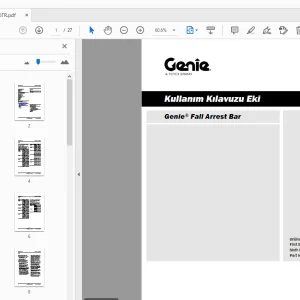 Genie Fall Arrest Bar Kullanım Kılavuzu Eki 1256390TR - PDF