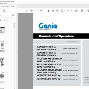 Genie GANCIO FISSO su PIASTRA 2500 kg Manuale dell'Operatore