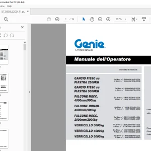Genie GANCIO FISSO su PIASTRA 2500KG GANCIO FISSO Manuale dell'Operatore