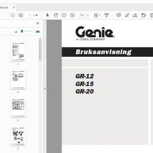 Genie GR-12 GR-15 GR-20 Bruksanvisning 133102SW - PDF DOWNLOAD