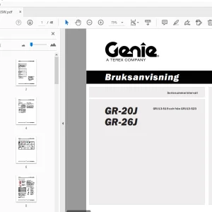 Genie GR-20J GR-26J Bruksanvisning 216596SW - PDF DOWNLOAD