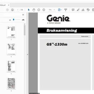 Genie GS-1330m Bruksanvisning 1301859SW - PDF DOWNLOAD