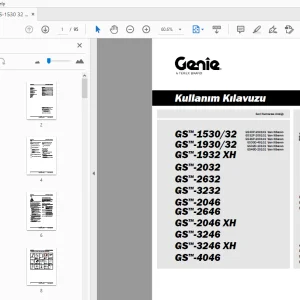 Genie GS-1530/32 GS-1930/32 GS-1932 XH GS-2032 GS-2632 GS-3232 Kullanım Kılavuzu - PDF