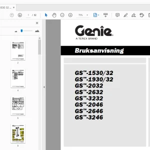 Genie GS-1530/32 GS-1930/32 GS-2032 GS-2632 Bruksanvisning 114313SW - PDF