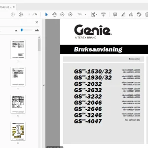 Genie GS-1530/32 GS-1930/32 GS-2032 GS-2632 GS-3232 Bruksanvisning T107027SW - PDF