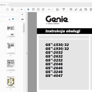 Genie GS-1530/32 GS-1930/32 GS-2032 GS-2632 GS-3232 Instrukcja obsługi 1261084PO - PDF