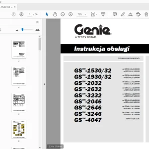 Genie GS-1530/32 GS-1930/32 GS-2032 GS-2632 GS-3232 Instrukcja obsługi T107027PO - PDF