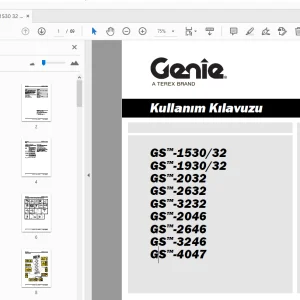 Genie GS-1530/32  GS-1930/32 GS-2032 GS-2632 GS-3232 Kullanım Kılavuzu 1261084TR - PDF