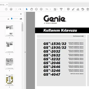 Genie GS-1530/32 GS-1930/32 GS-2032 GS-2632 GS-3232 Kullanım Kılavuzu T107027TR - PDF