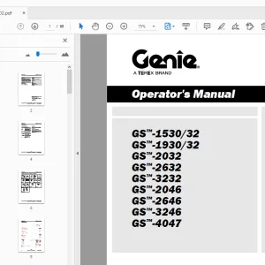 Genie GS-1530/32 GS-1930/32 GS-2032 GS-2632 GS-3232 Operation Manual PDF