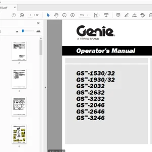 Genie GS-1530 GS-1930 GS-2032 GS-2632 GS-3232 Scissor Lift Operator Manual PDF