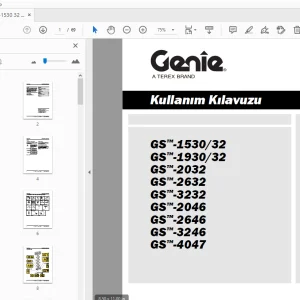 Genie GS-1530/32 GS-1930/32 GS-2032 GS-2632 Kullanım Kılavuzu 1270101TR - PDF