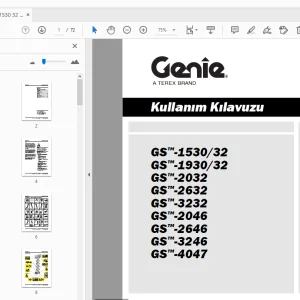 Genie GS-1530/32 GS-1930/32 GS-2032 GS-2632 Kullanım Kılavuzu 1278042TR - PDF
