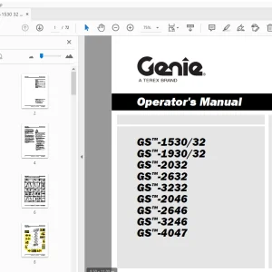 Genie GS-1530/32 GS-1930/32 GS-2032 GS-2632 Operator's Manual 1278042 - PDF