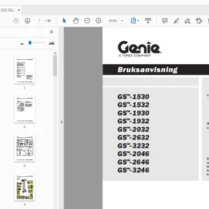Genie GS-1530 GS-1532 GS-1930 GS-1932 Bruksanvisning 133568SW - PDF