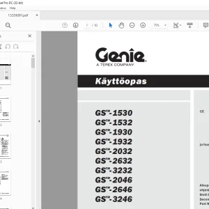 Käyttöopas PDF: Genie GS-1530 thru GS-3246 Lifts
