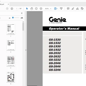 Genie GS-1530 GS-1532 GS-1930 GS-1932 GS-2032 Operator’s Manual 227286 - PDF