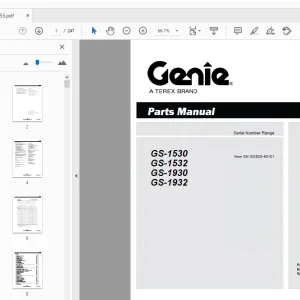 Genie GS-1530 GS-1532 GS-1930 GS-1932 Parts Manual 1306055 - PDF