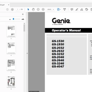 Genie GS-1530 GS-1930 GS-2032 GS-2632 GS-3232 GS-2046 Operator's Manual - PDF