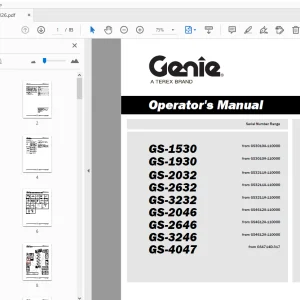 Genie GS-1530 to GS-2046 Series Operation Manual PDF