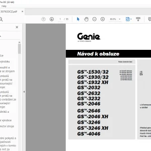 Genie GS-1530/32 GS-1930/32 GS-1932 XH GS-2032 GS-2632 Návod k obsluze 