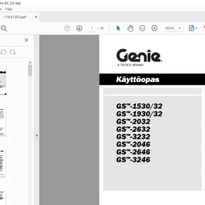 Genie GS-153032 GS-193032 GS-2032 GS-2632 GS-3232 GS-2046 GS-2646 GS-3246 Käyttöopas