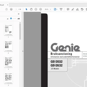 Genie GS-2032 GS-2632 CE Models Bruksanvisning Information med underhållsinformation - PDF