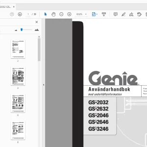 Genie GS-2032 GS-2632 GS-2046 GS-2646 GS-3246 Användarhandbok med underhållsinformation - PDF DOWNLOAD