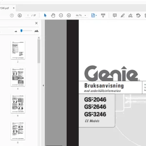 Genie GS-2046 GS-2646 GS-3246 CE Models Bruksanvisning med underhållsinformation - PDF