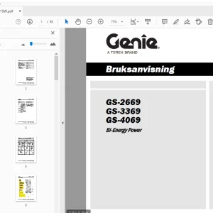 Genie GS-2669 GS-3369 GS-4069 Bi-Energy Power Bruksanvisning - PDF