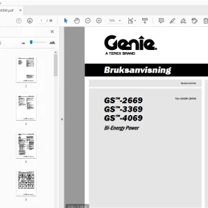 Genie GS-2669 GS-3369 GS-4069 Bi-Energy Power Bruksanvisning - PDF DOWNLOAD