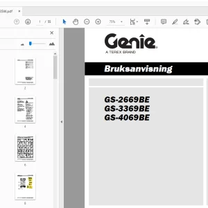 Genie GS-2669BE GS-3369BE GS-4069BE Bruksanvisning 1278003SW - PDF DOWNLOAD