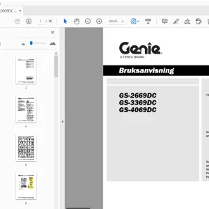 Genie GS-2669DC GS-3369DC GS-4069DC Bruksanvisning 1278002SW - PDF