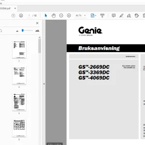 Genie GS-2669DC GS-3369DC GS-4069DC Bruksanvisning 1305655SW - PDF