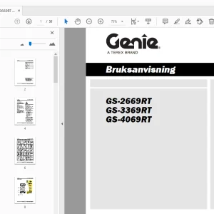 Genie GS-2669RT GS-3369RT GS-4069RT Bruksanvisning 1278001SW - PDF