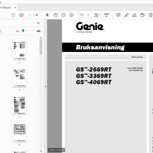 Genie GS-2669RT GS-3369RT GS-4069RT Bruksanvisning 1305657SW - PDF