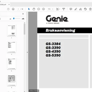 Genie GS-3384 GS-3390 GS-4390 GS-5390 Bruksanvisning 1278050SW - PDF